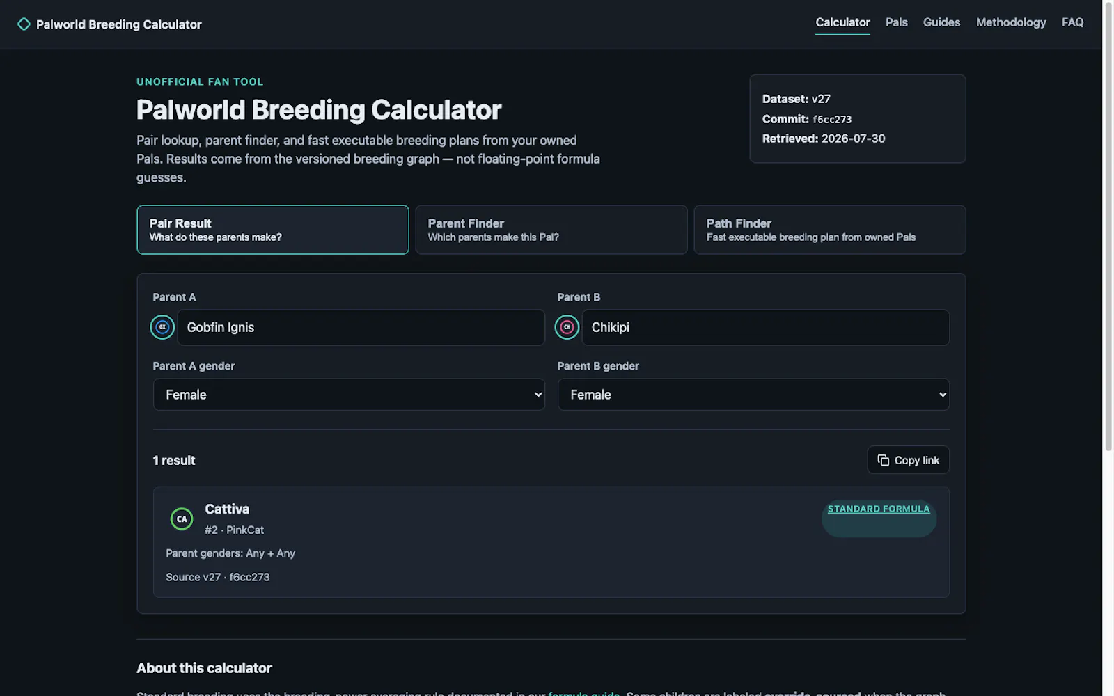 Palworld Breeding Calculator screenshot 1