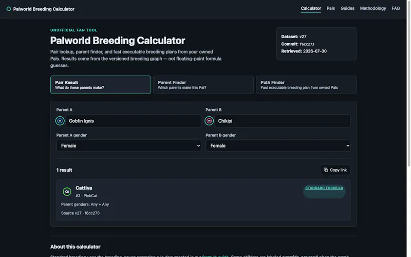 Palworld Breeding Calculator screenshot 1