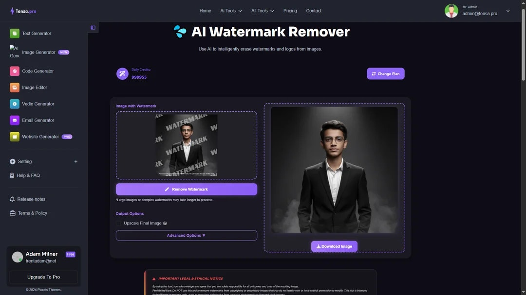 Tensa Pro - Main product screenshot demonstrating key features and user interface