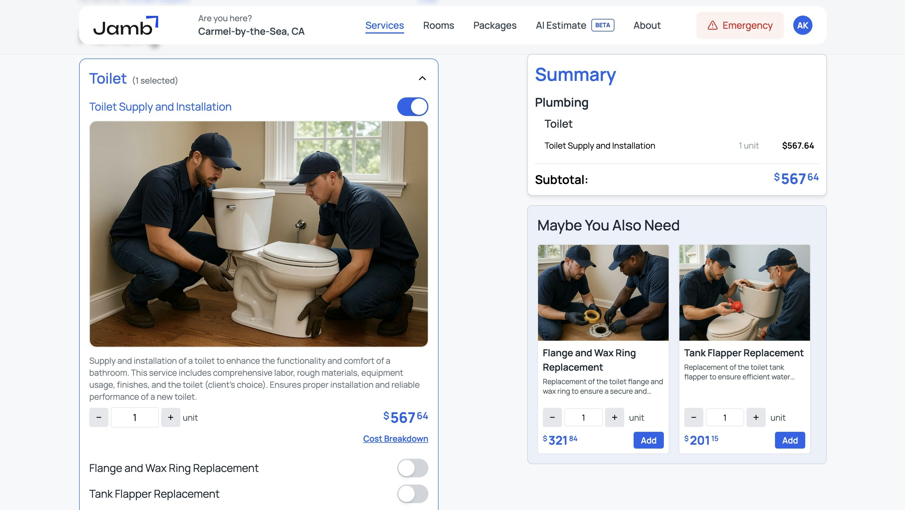 Média MONTANT - Estimations de service à domicile instantanées et transparentes avec l'IA 5