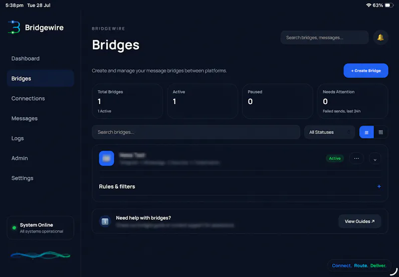 Bridgewire — Connect. Route. Deliver. screenshot 2