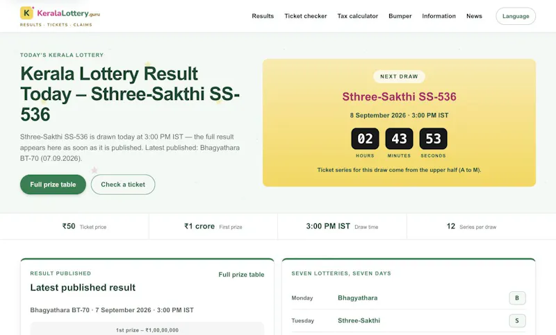 KeralaLottery.guru screenshot 1