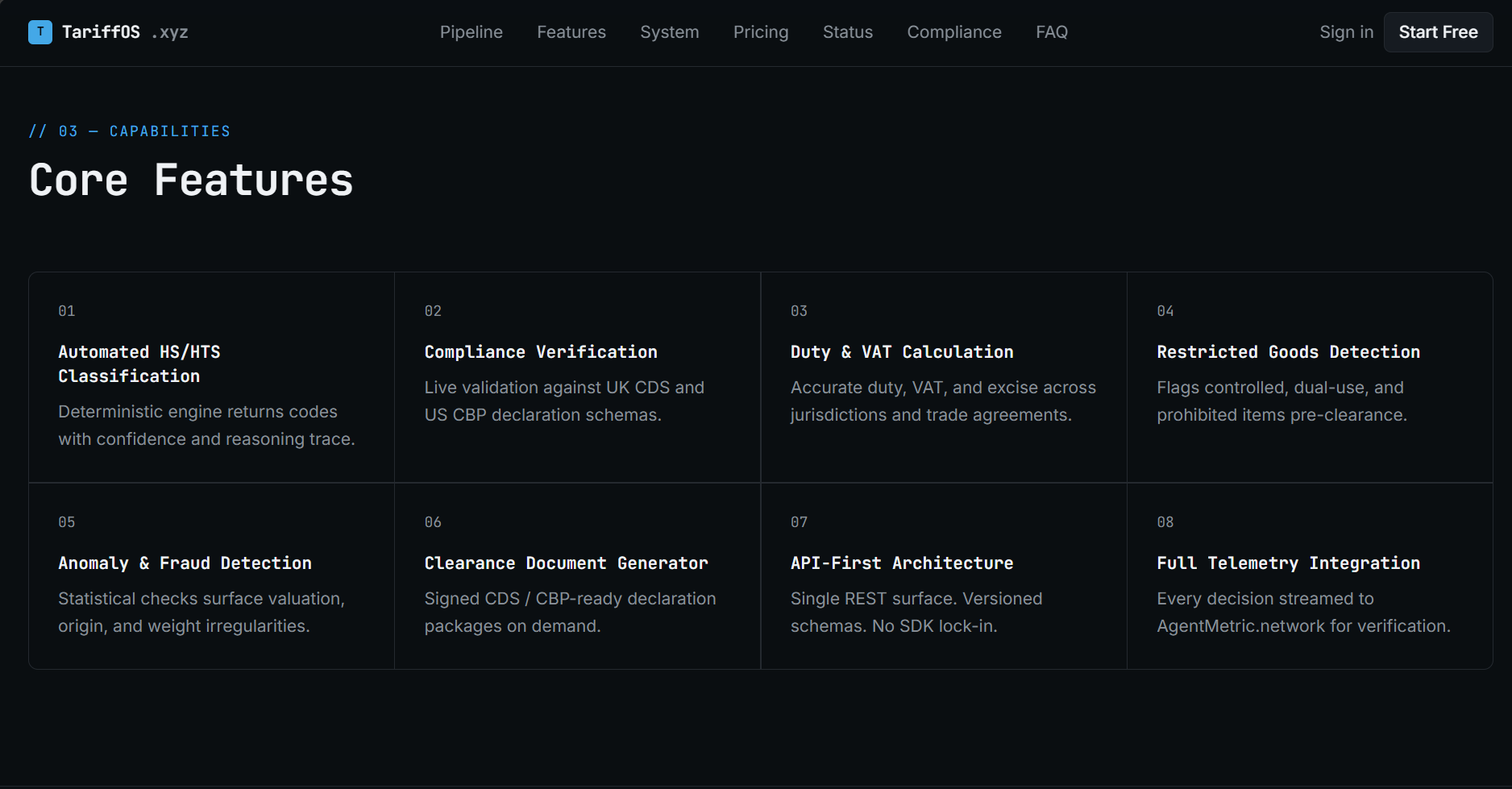 TariffOS Customs compliance engine gallery image
