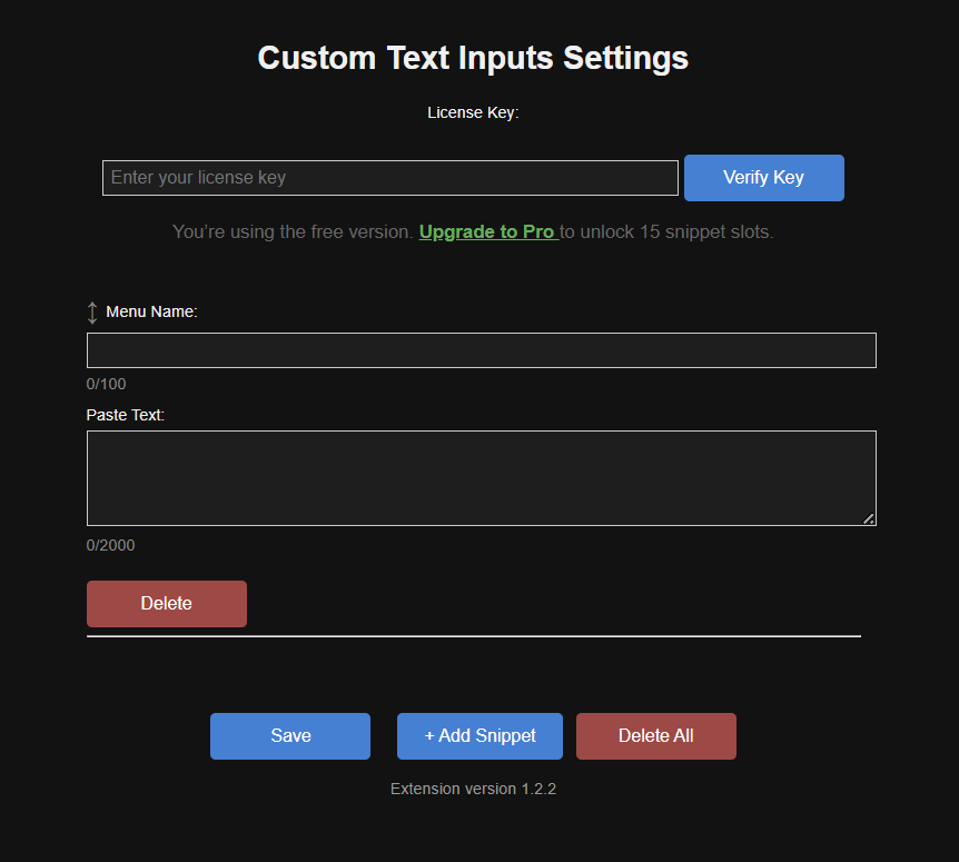 Custom Text Inputs — Chrome Extension gallery image