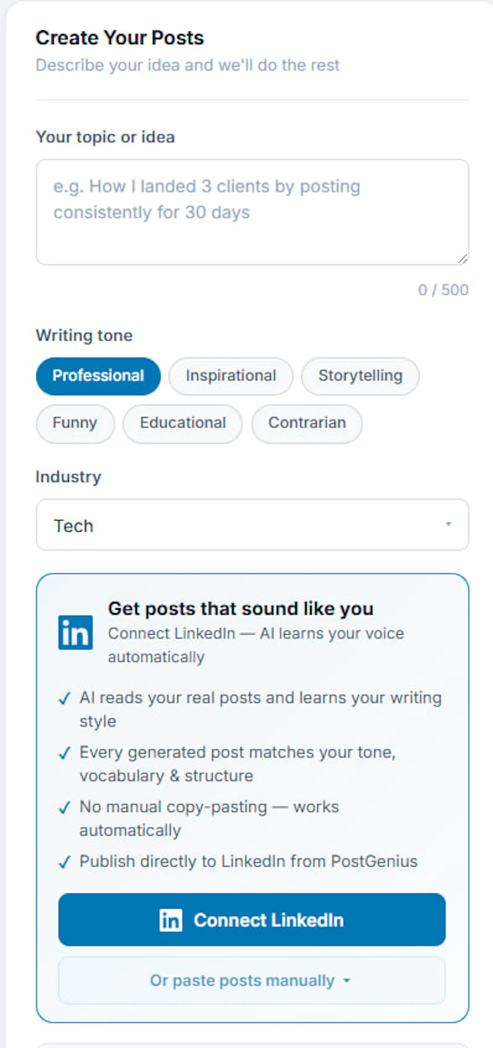 PostGenius screenshot 2