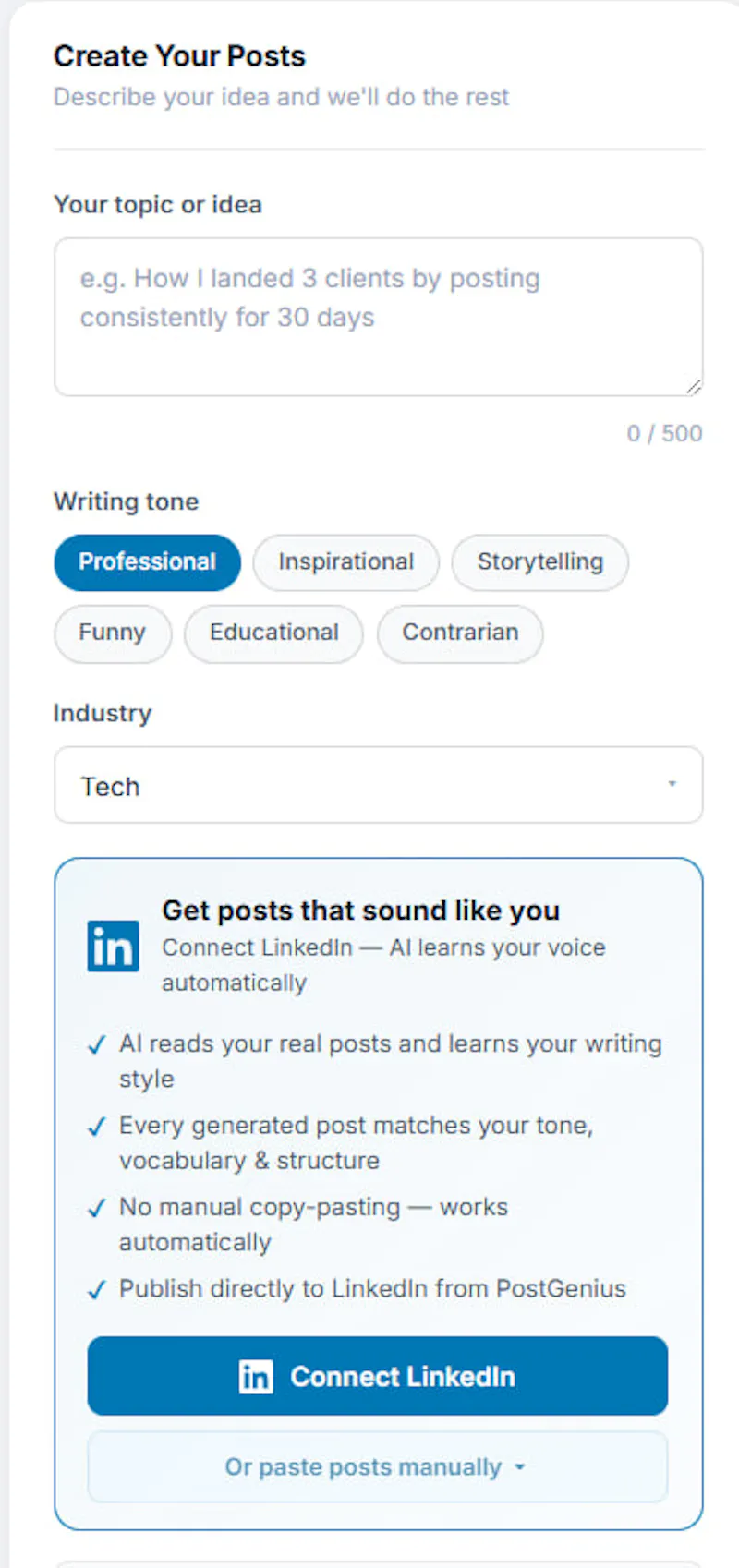 PostGenius screenshot 2