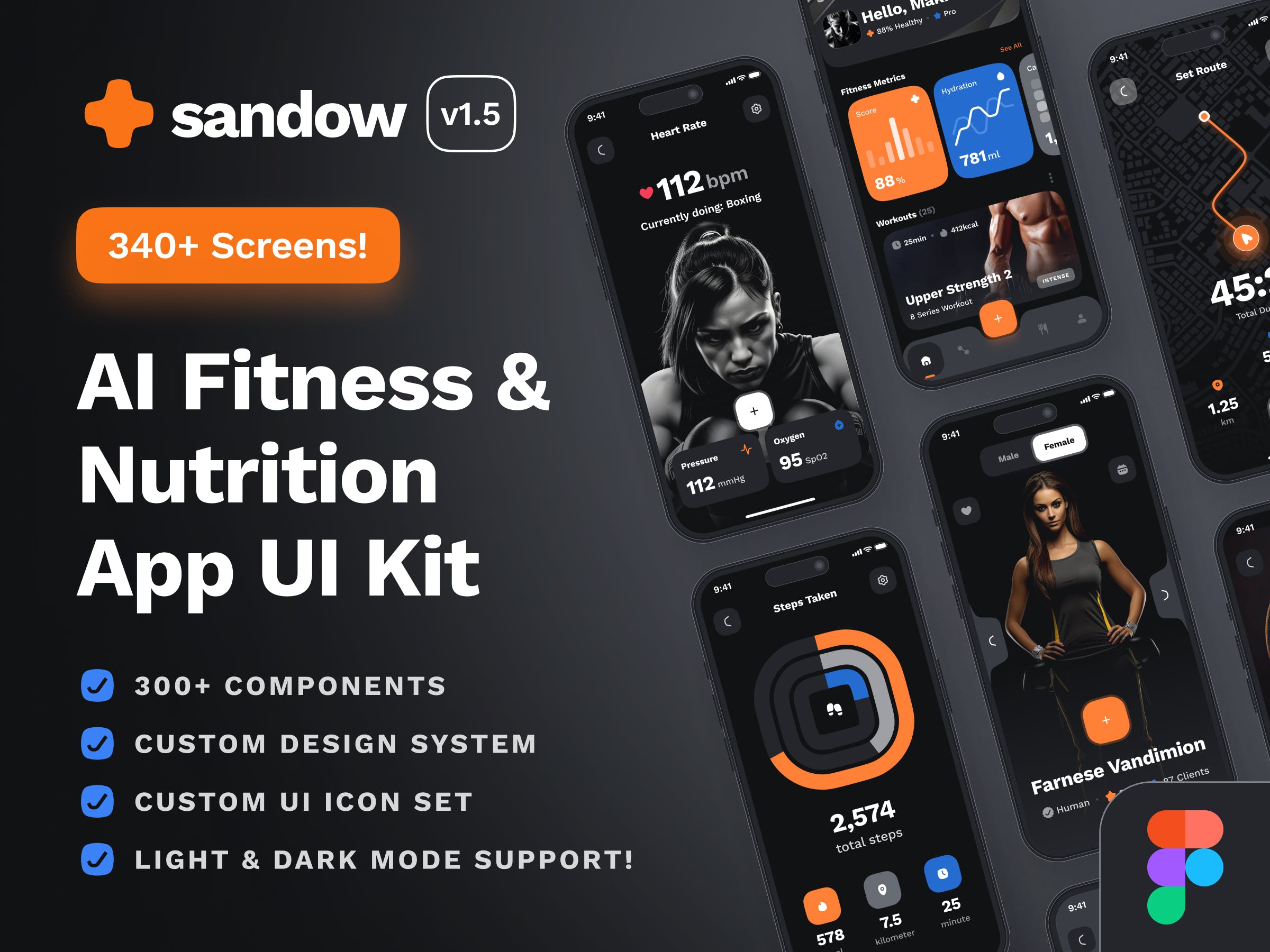 sandow UI Kit: AI-Driven Fitness App media 1