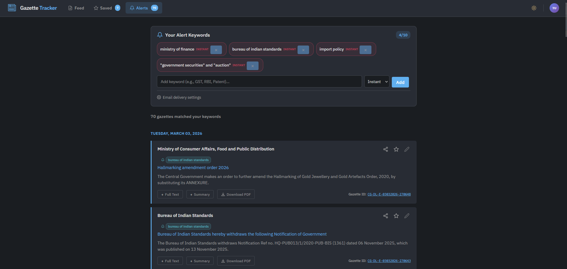 Gazette Tracker gallery image