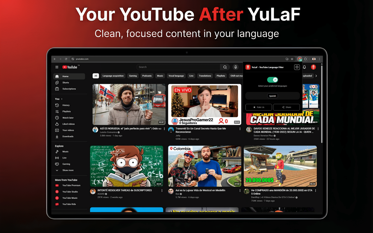 YuLaF - YouTube Language Filter gallery image
