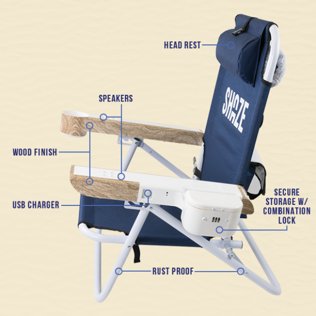 Shaze Lounge Chair Beach Chair Usb Charger Waterproof Speakers Product Hunt Shaze Lounge Chair Beach Chair Usb Charger Waterproof Speakers Product Hunt