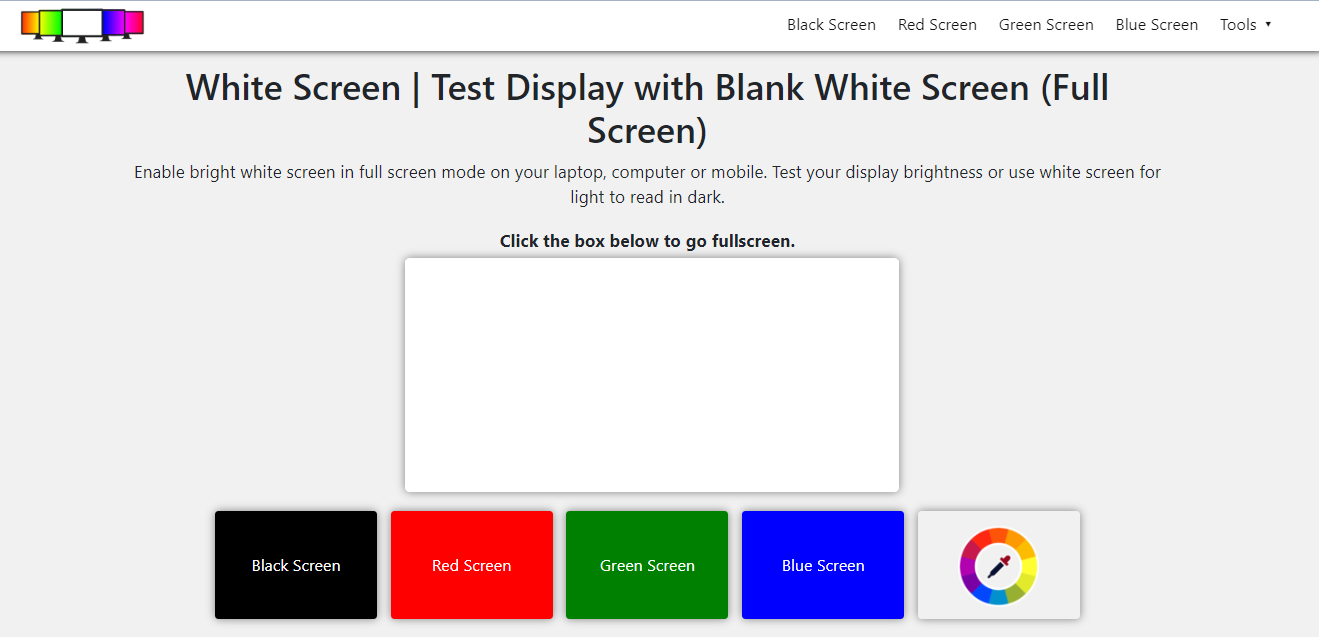 Bright White Screen
