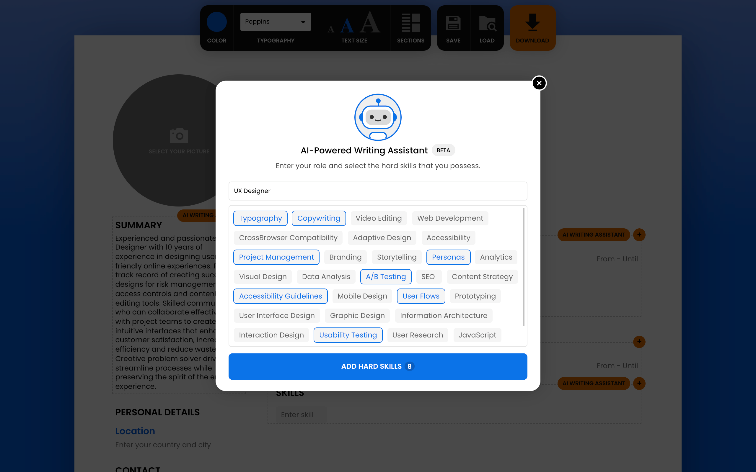Média CV Maker en ligne 3.0 - Le moyen le plus rapide de faire un curriculum vitae avec l'IA 5