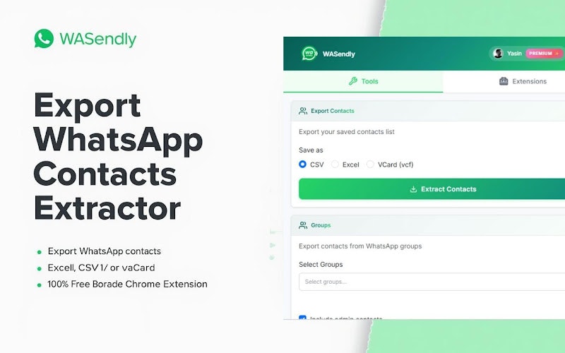WASendly – WhatsApp Contacts Extractor - Screenshot 2 showing product features and functionality