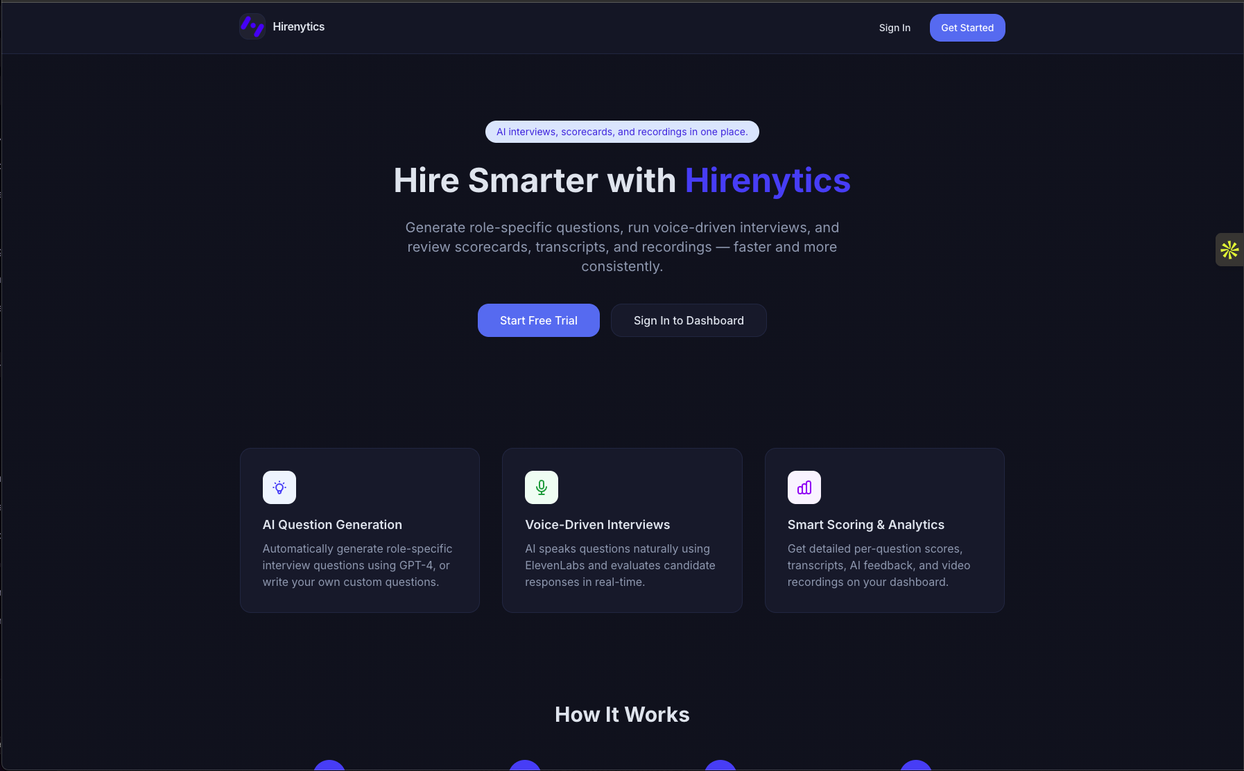 Hirenytics - Screenshot 2 showing product features and functionality