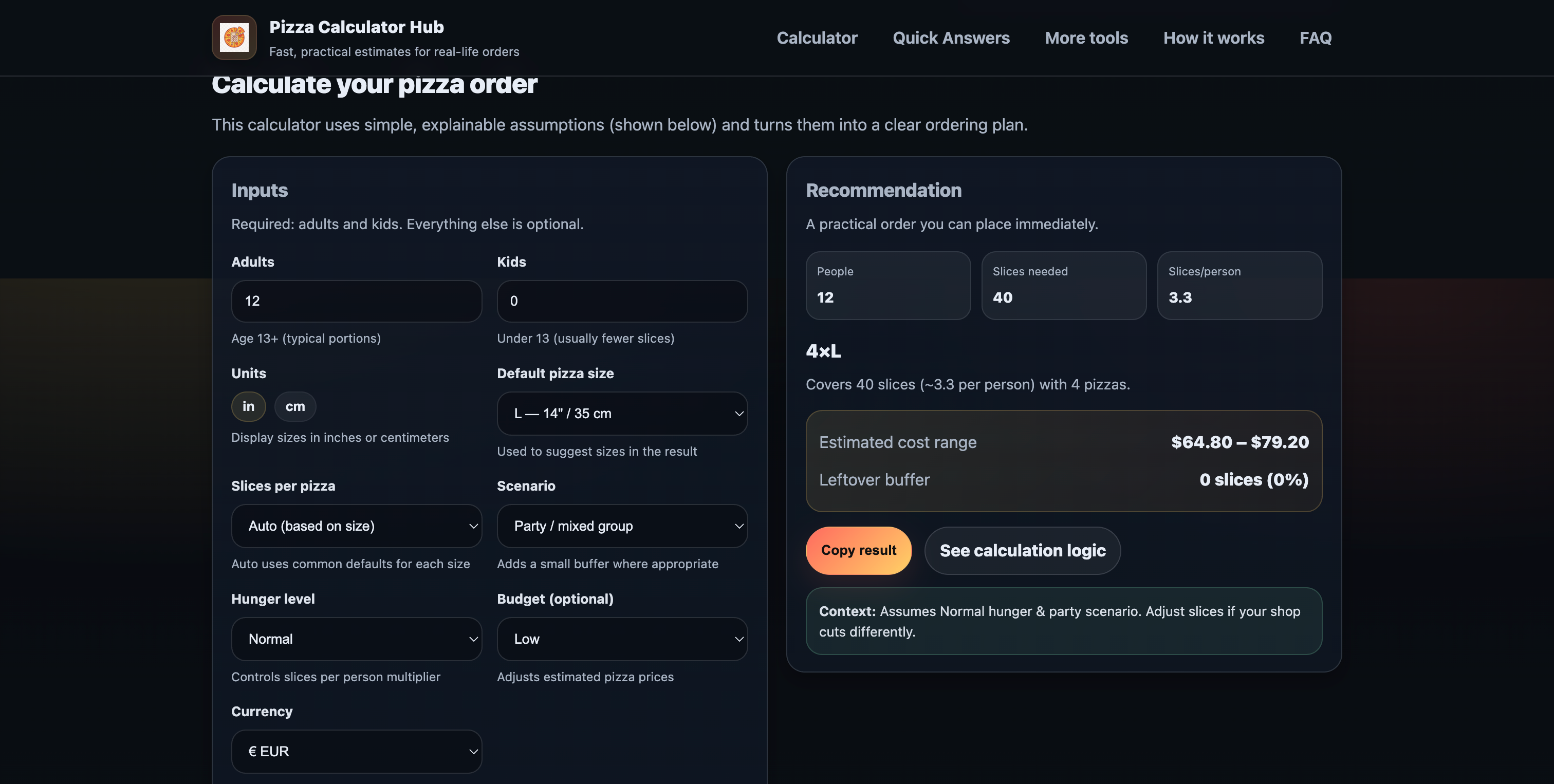 Pizza Calculator gallery image