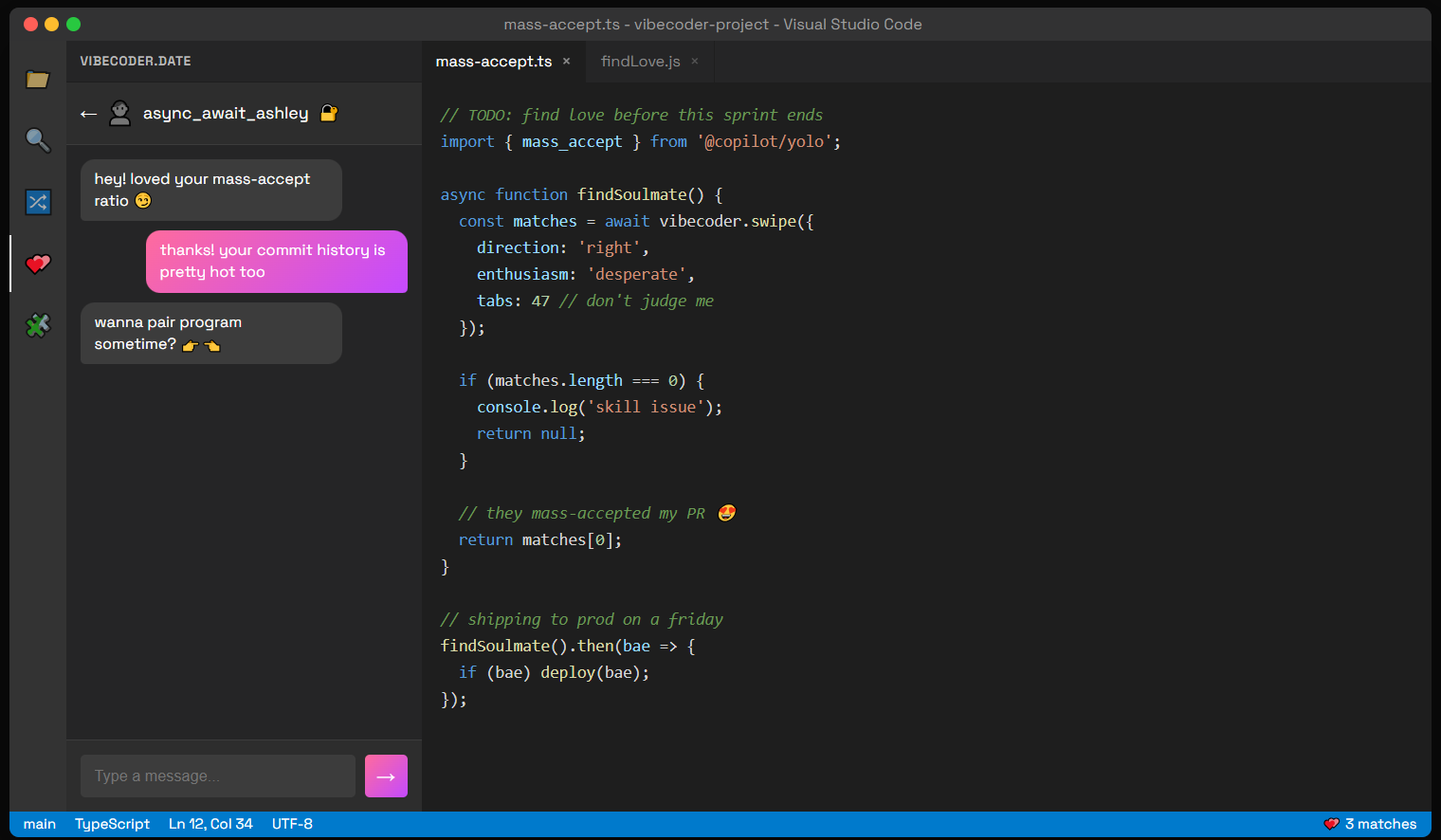 vibecoder.date screenshot 3