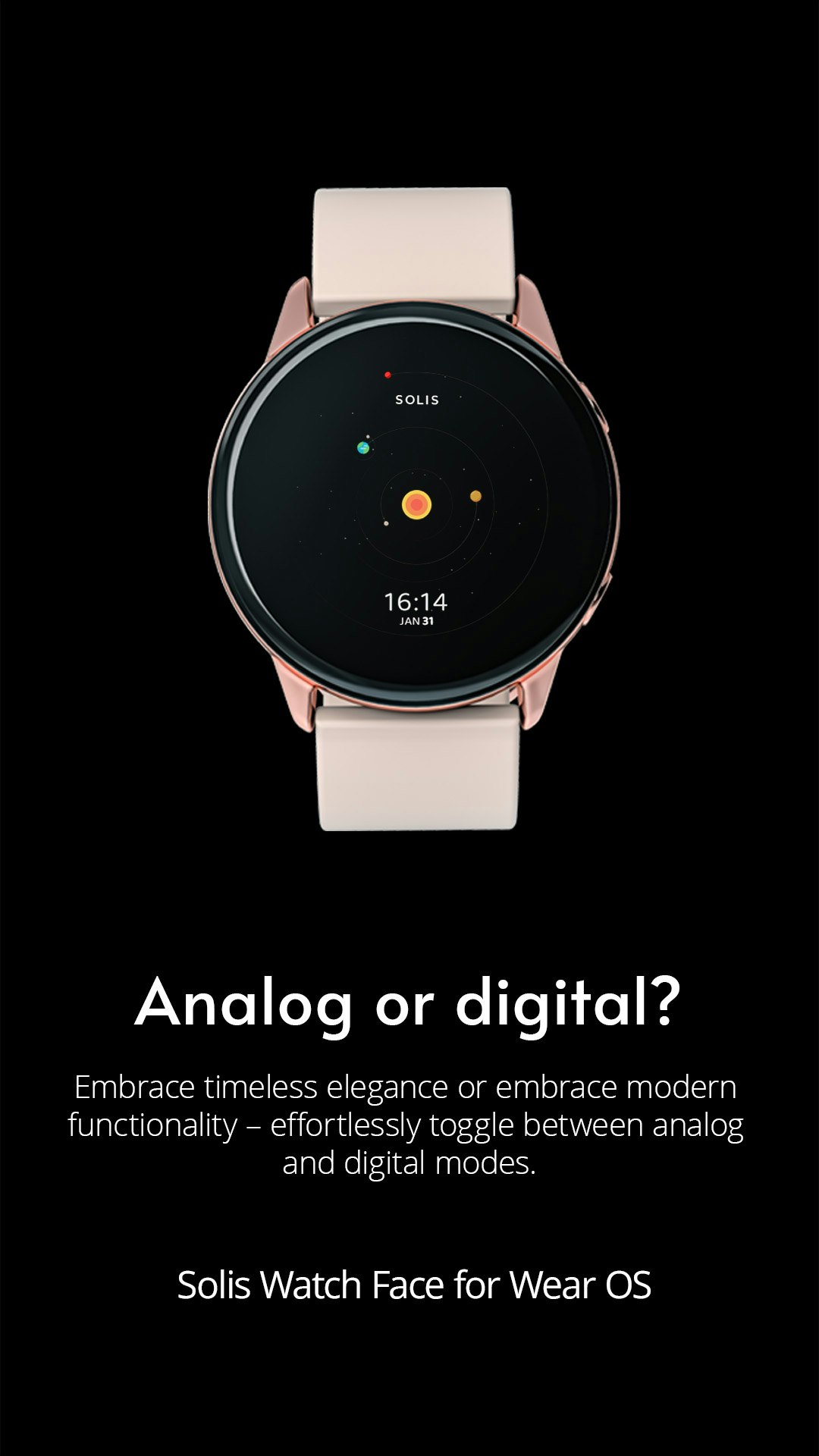 Solis Watch Face for Wear OS - Solis bringt die Wunder des Sonnensystems an Ihr Handgelenk Medien 2