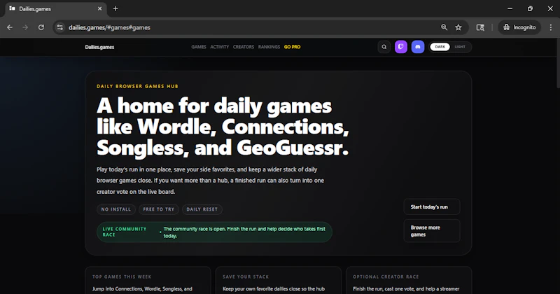 Dailies.games screenshot 1