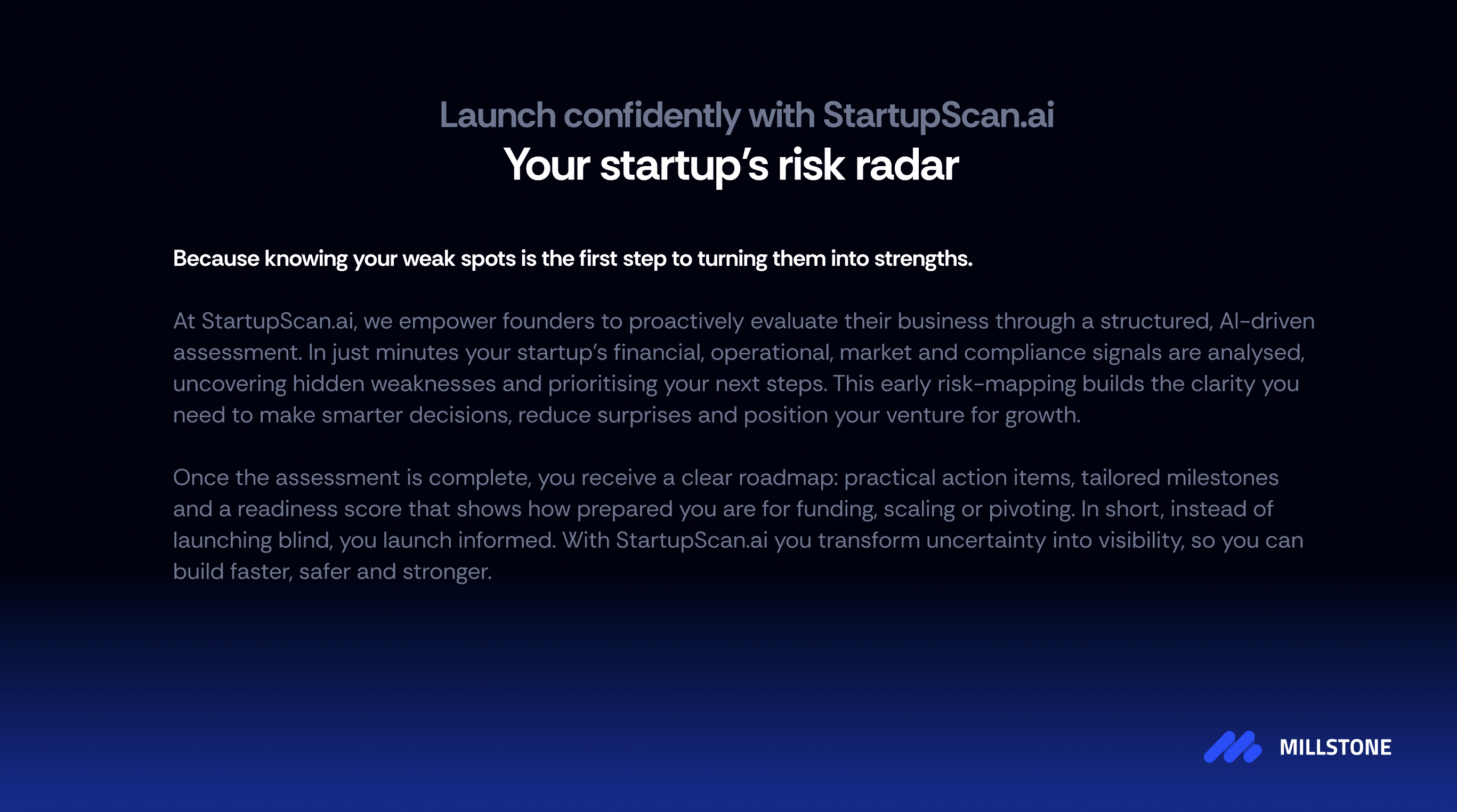 StartupScan.ai - Screenshot 2 showing product features and functionality