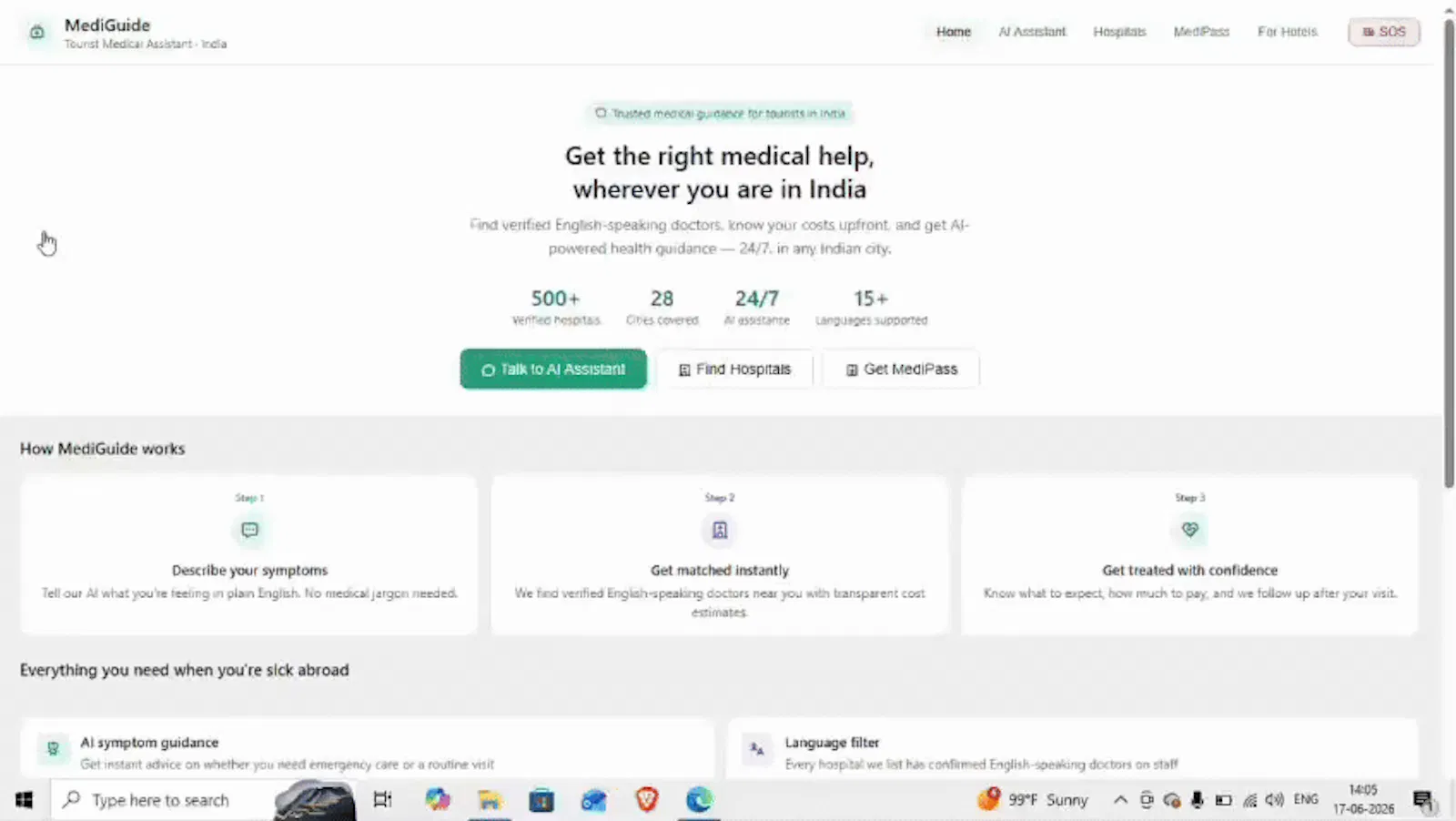 MediGuide — Tourist Medical Assistant screenshot 1 (video preview)