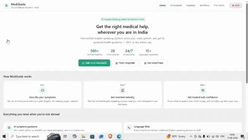 MediGuide — Tourist Medical Assistant screenshot 1 (video preview)