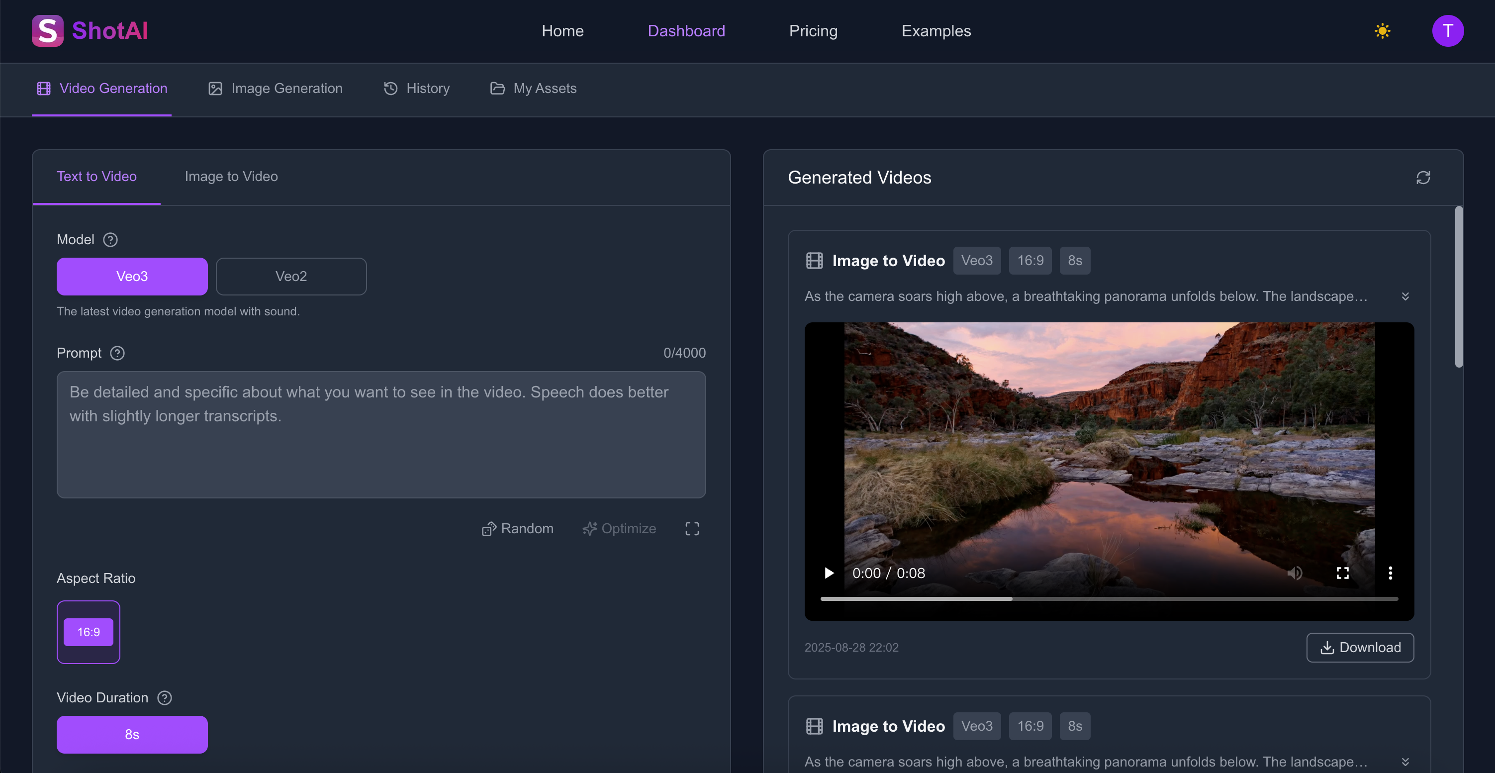 Média ShotAI.app - Plateforme de création d'image et de vidéo AI 1