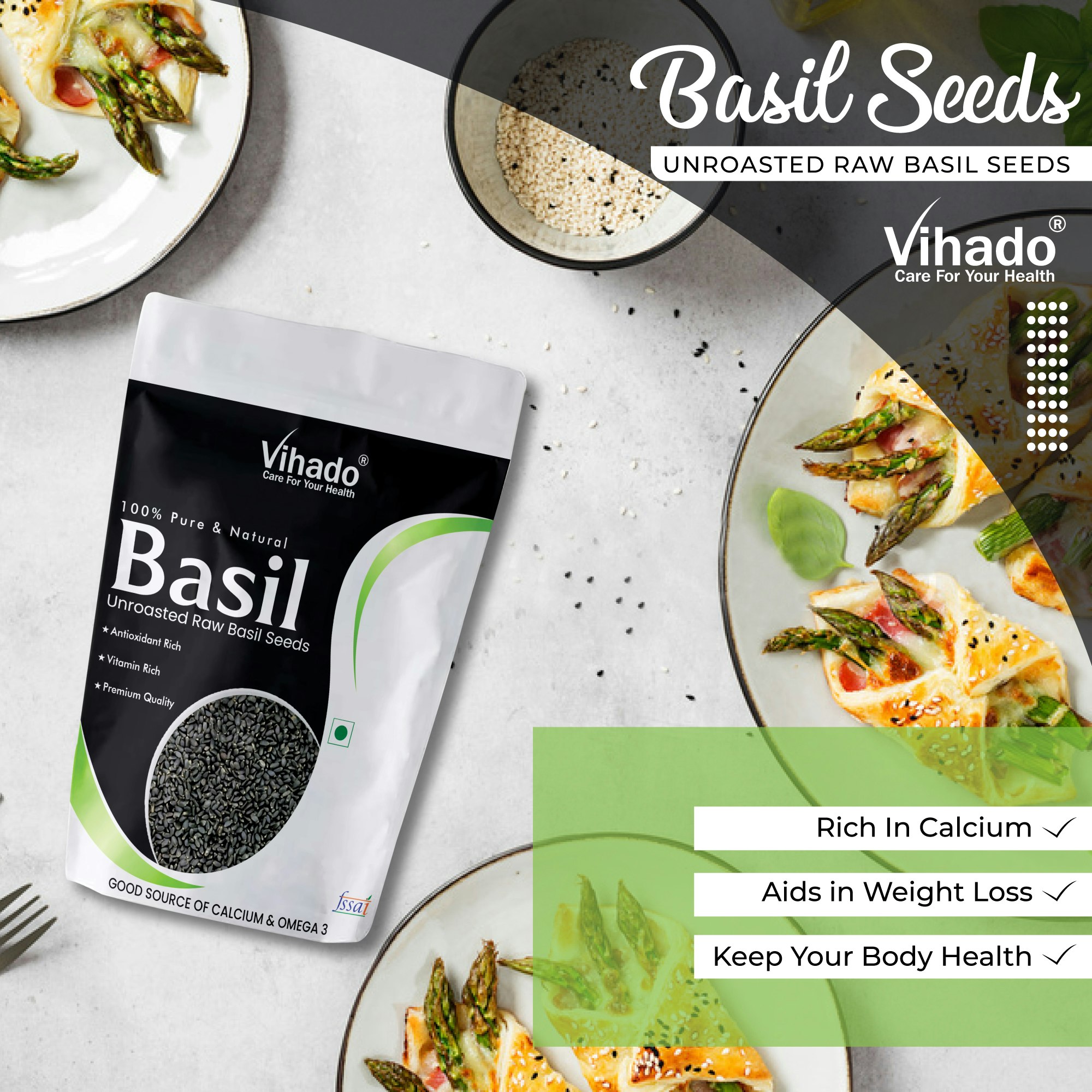 Vihado basilicum zaden - Vihado basilicumzaden voordelen en gebruik (200 g-1 kg) media 2