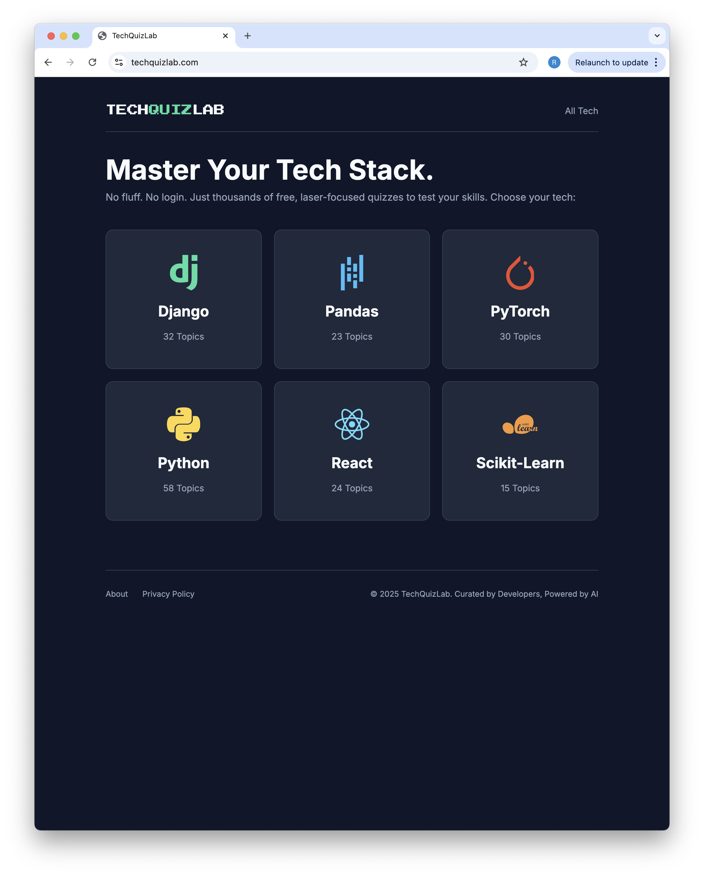 TechQuizLab - Screenshot 2 showing product features and functionality