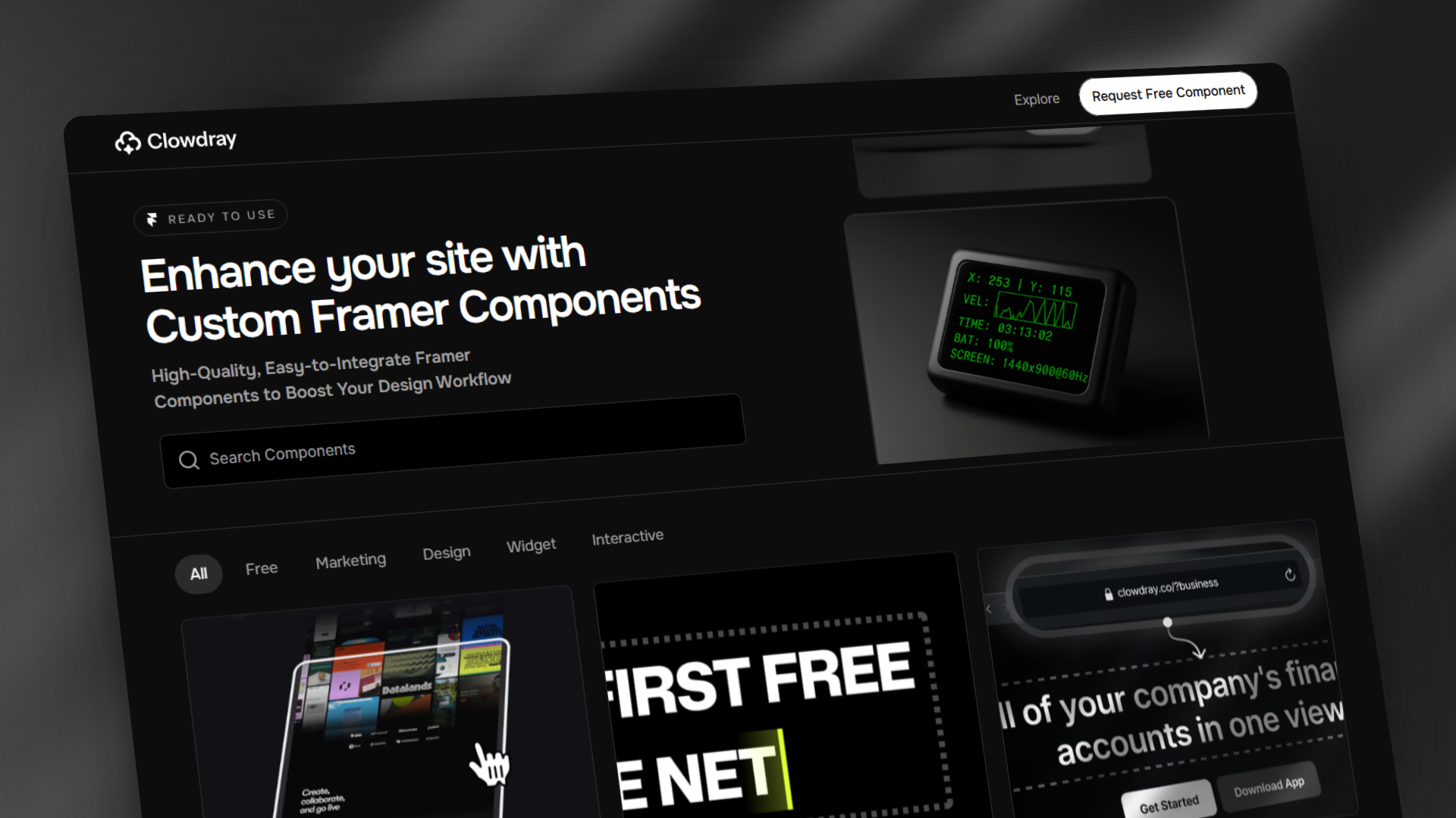 Clowdray - Main screenshot showing features and interface