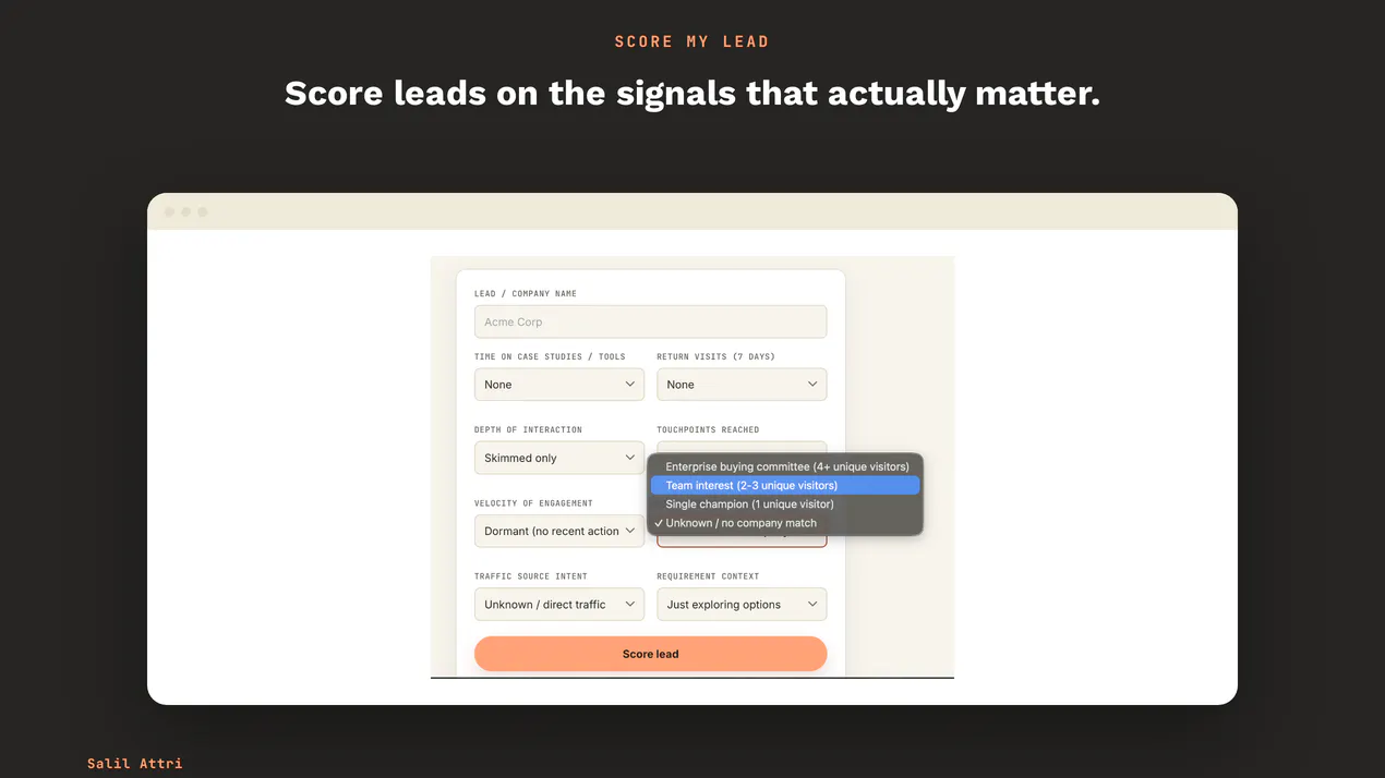 Score My Lead product