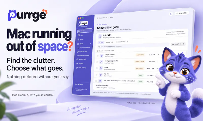 Purrge — Make room. Keep what matters. screenshot 1