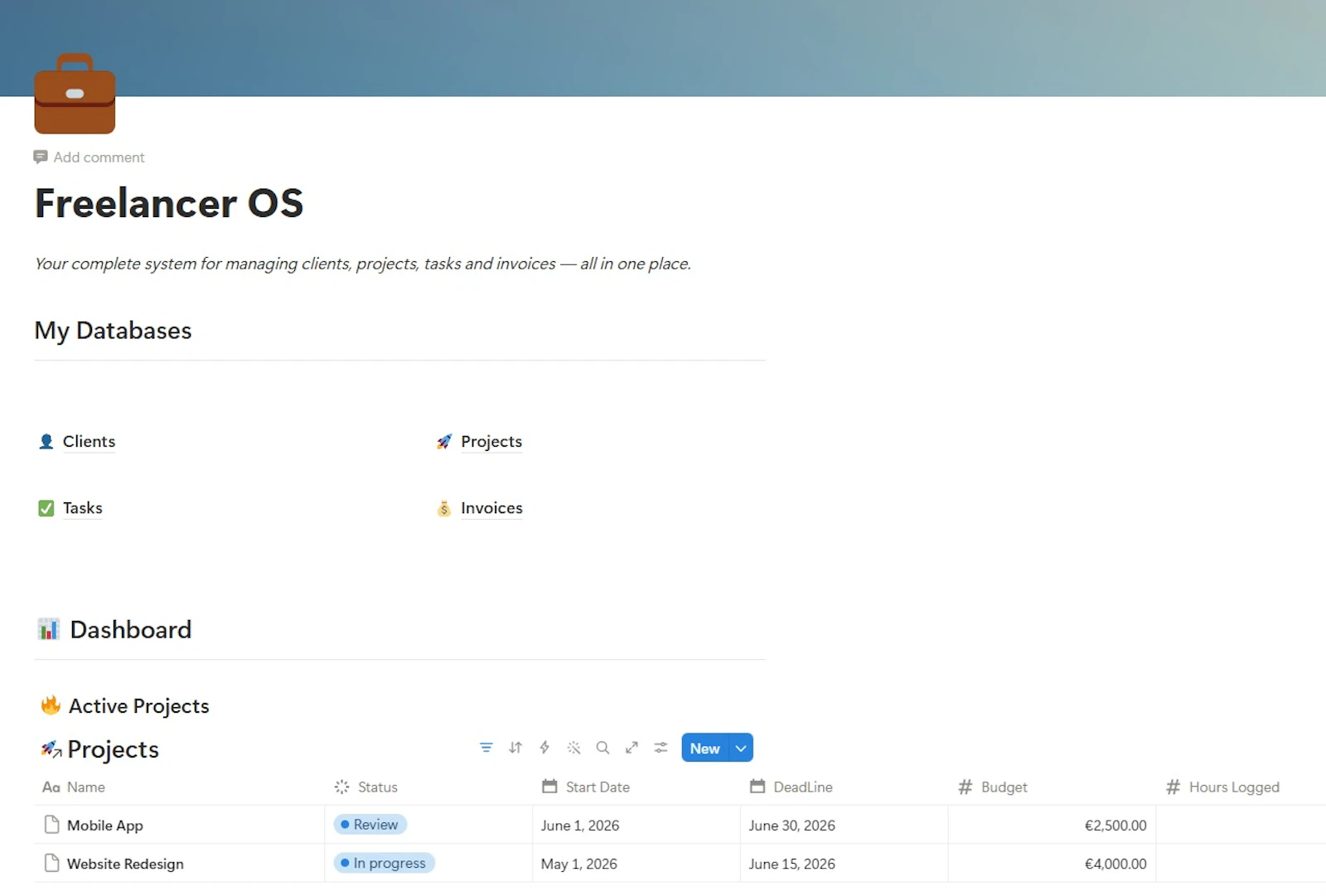 Freelancer OS screenshot 2