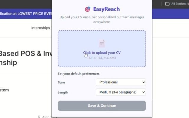 EasyReach - Screenshot 2 showing product features and functionality