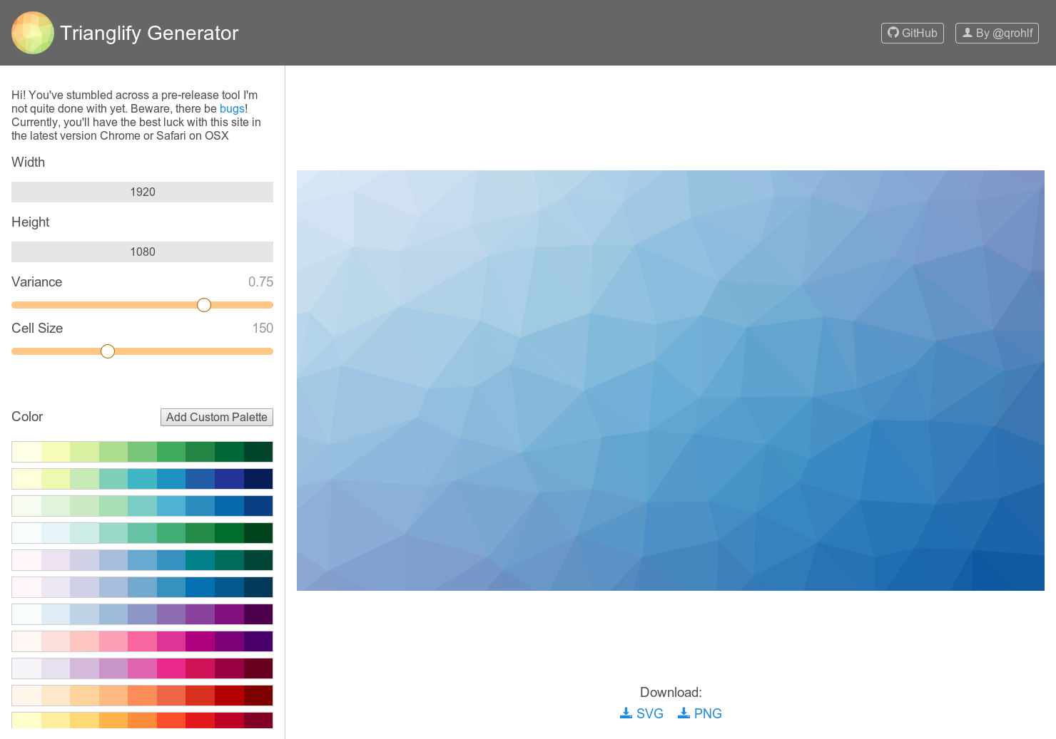 Trianglify Generator