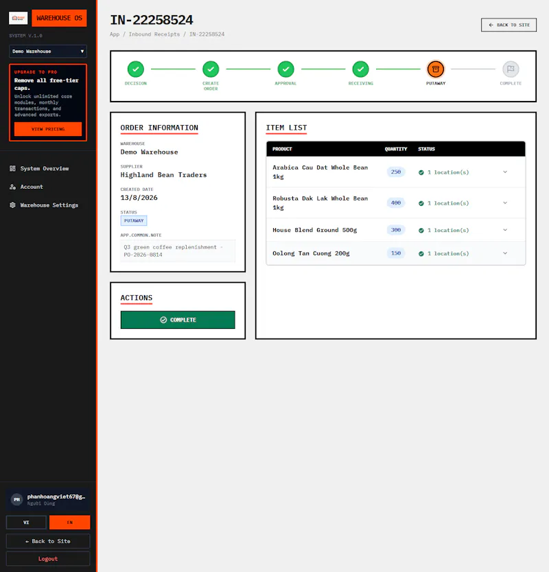 Warehouse OS screenshot 22