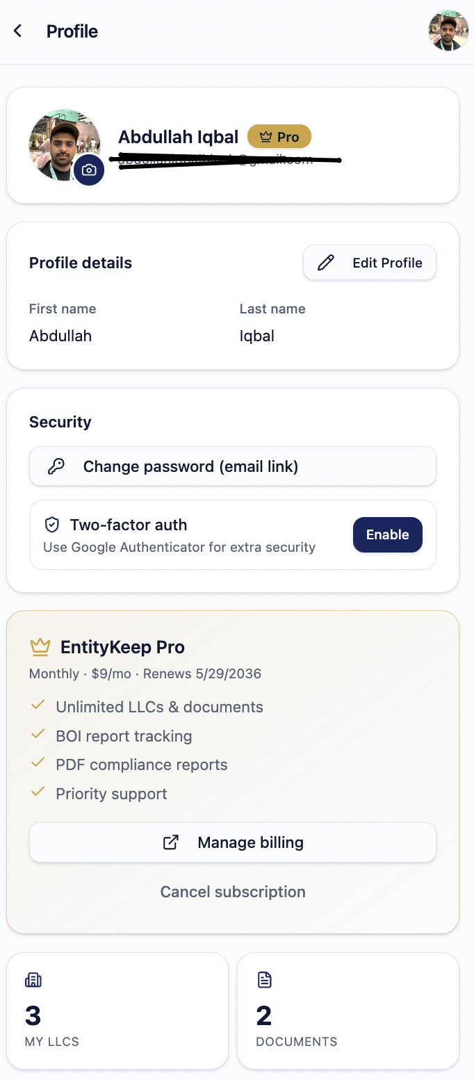EntityKeep — LLC Compliance Manager gallery image