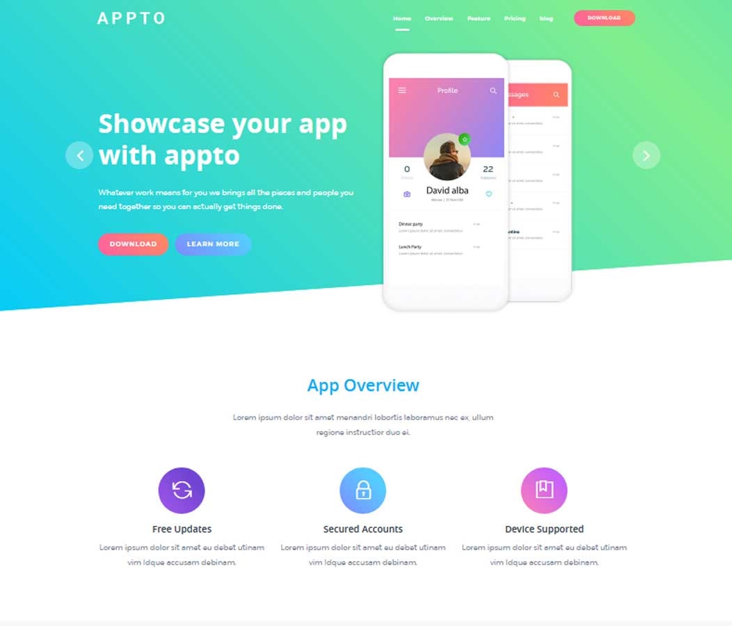 Appto- Uygulama HTML şablonunu vitrin medya 9