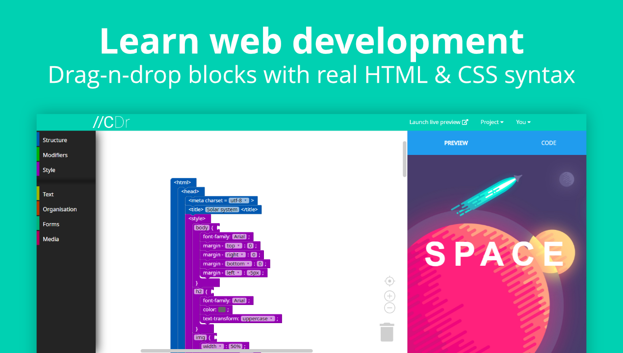 Codedragon Learn Web Development With Drag N Drop Html Css