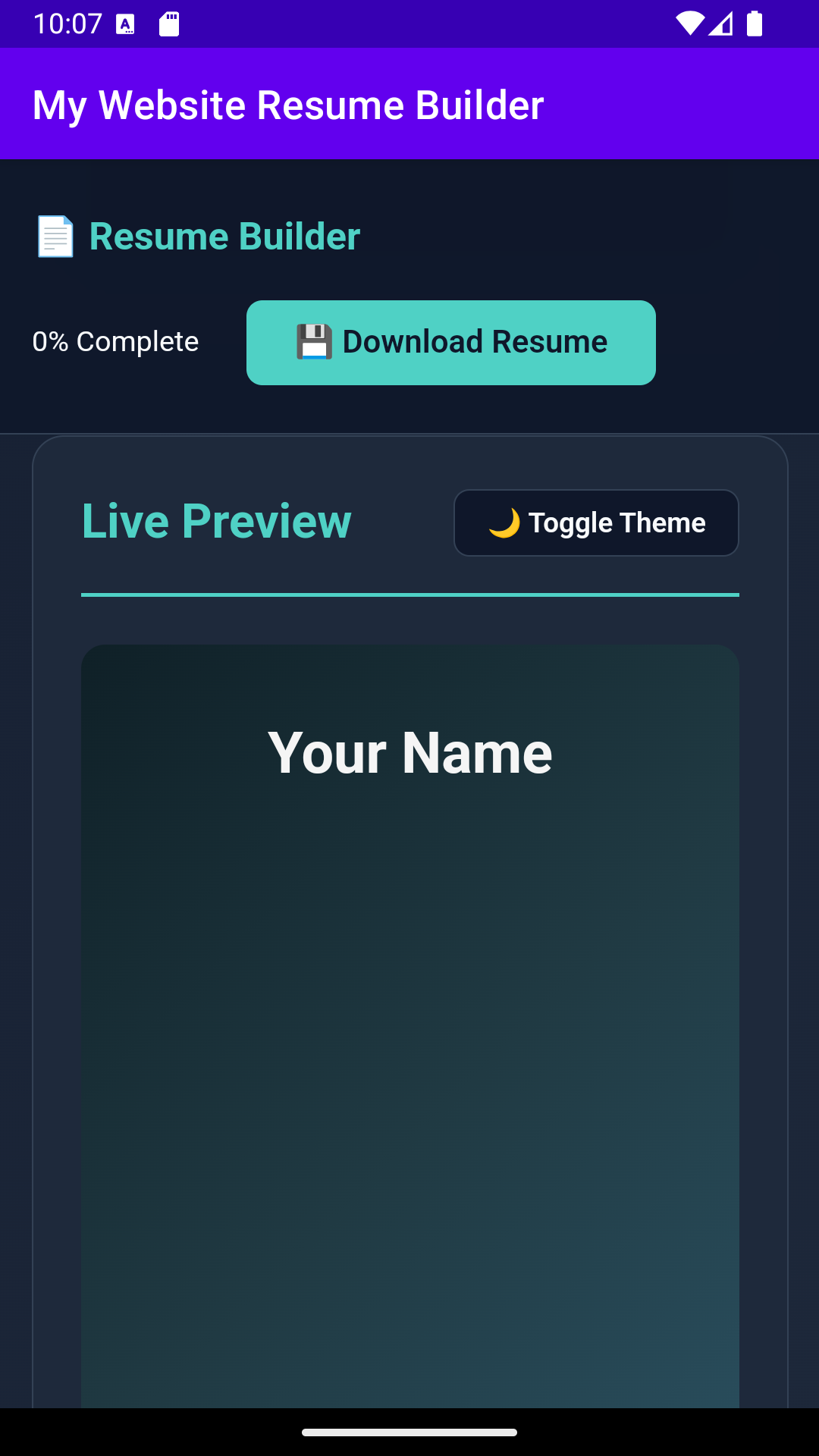 My Website Resume Builder gallery image