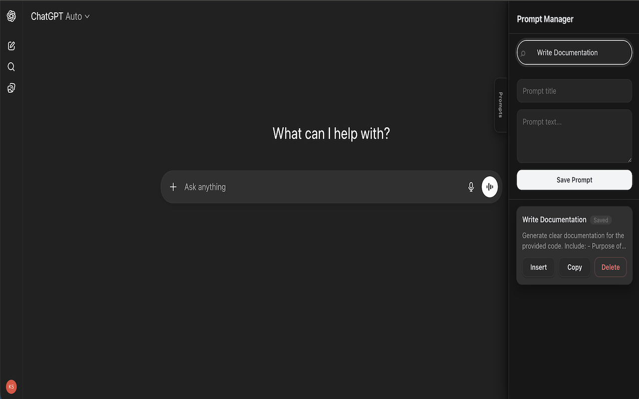 ChatGPT Prompt Manager gallery image
