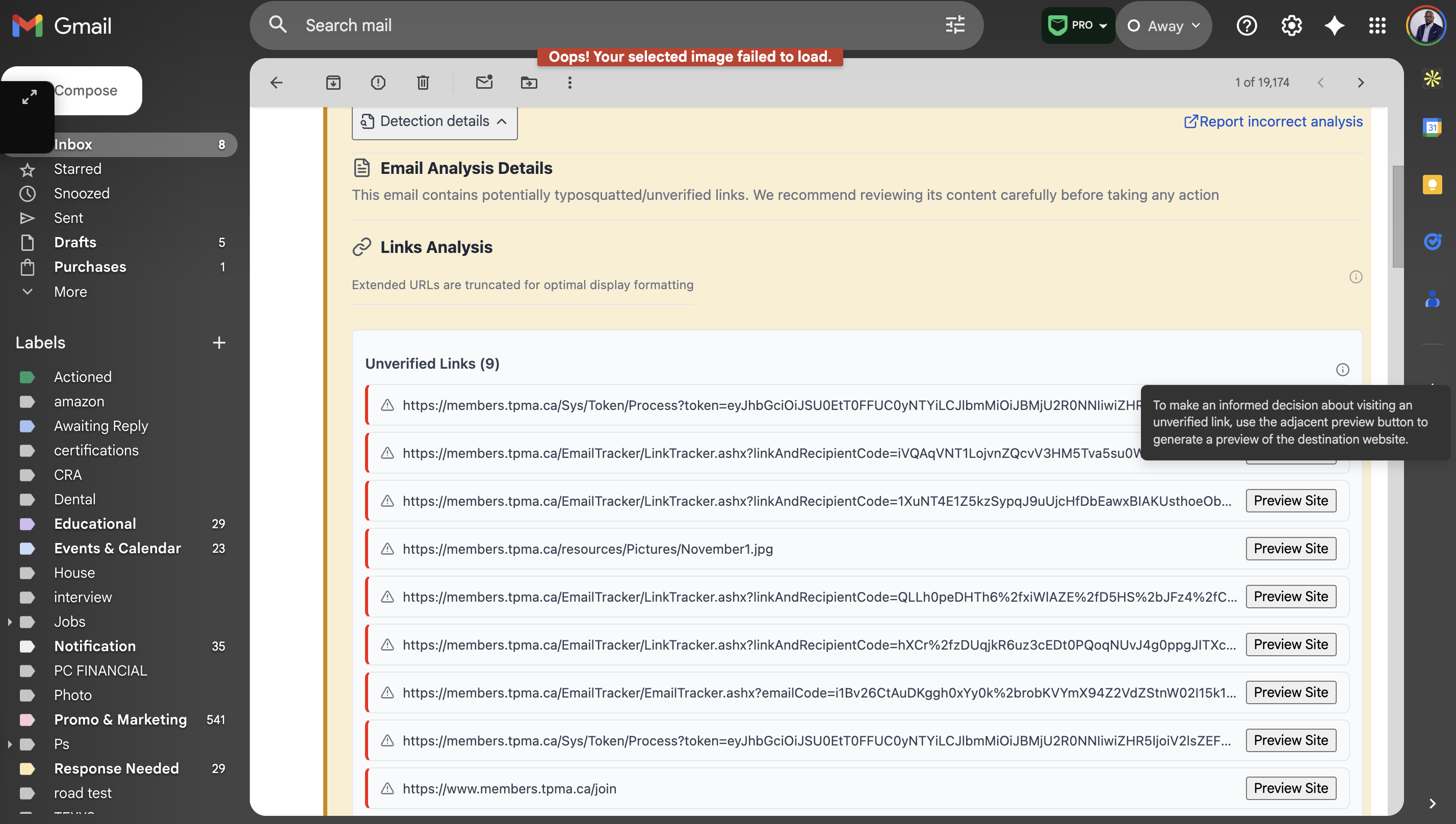 Ṣọ Email Security - Main product screenshot demonstrating key features and user interface