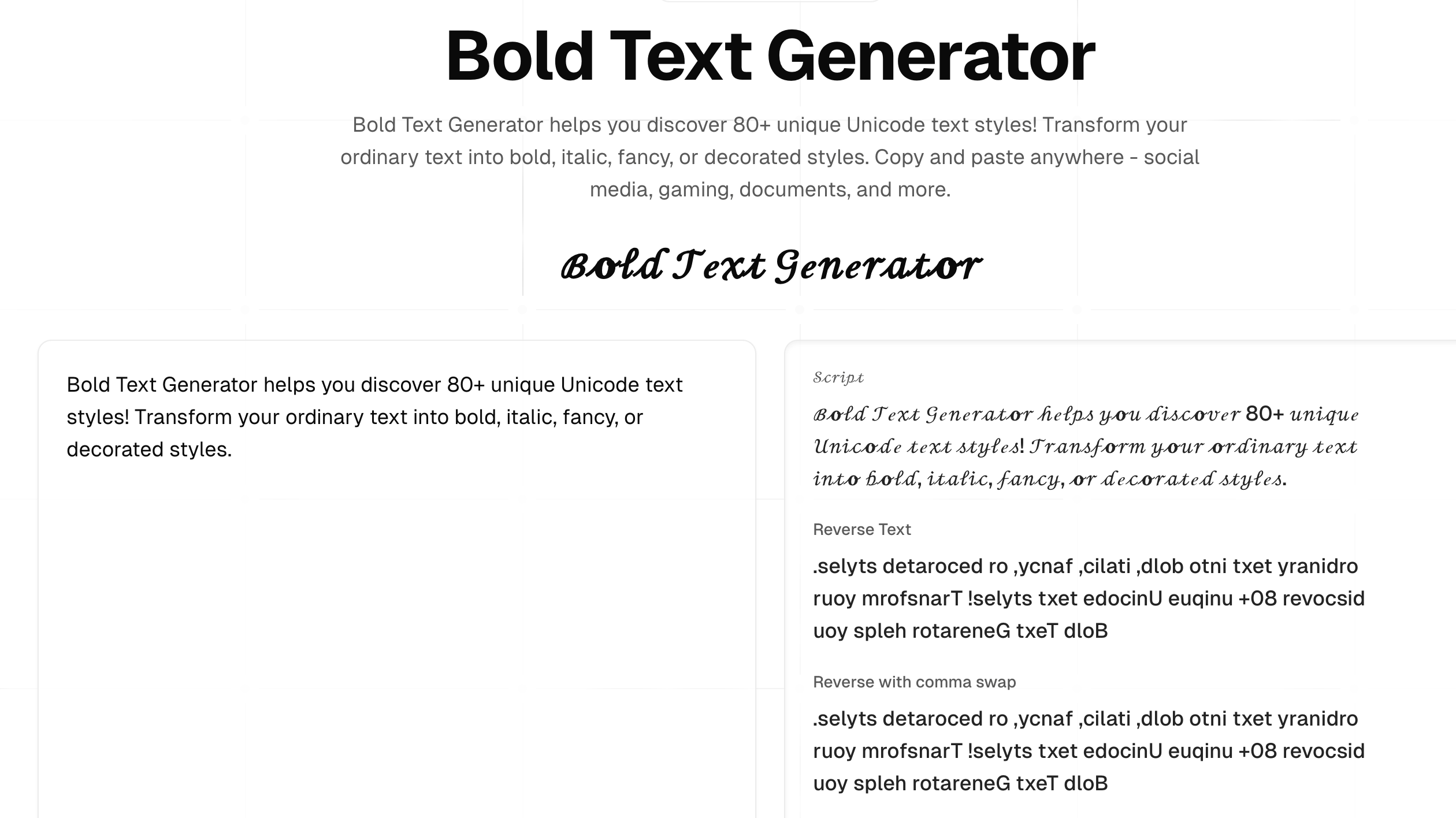 bold text generator - Screenshot 3 showing product features and functionality