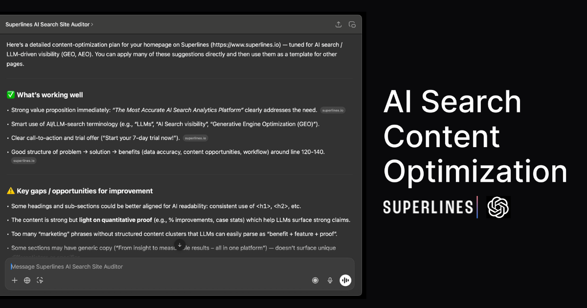Superlines AI Search Auditor for ChatGPT gallery image