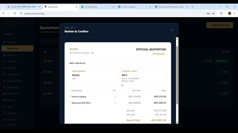 Quotly screenshot 1 (video preview)