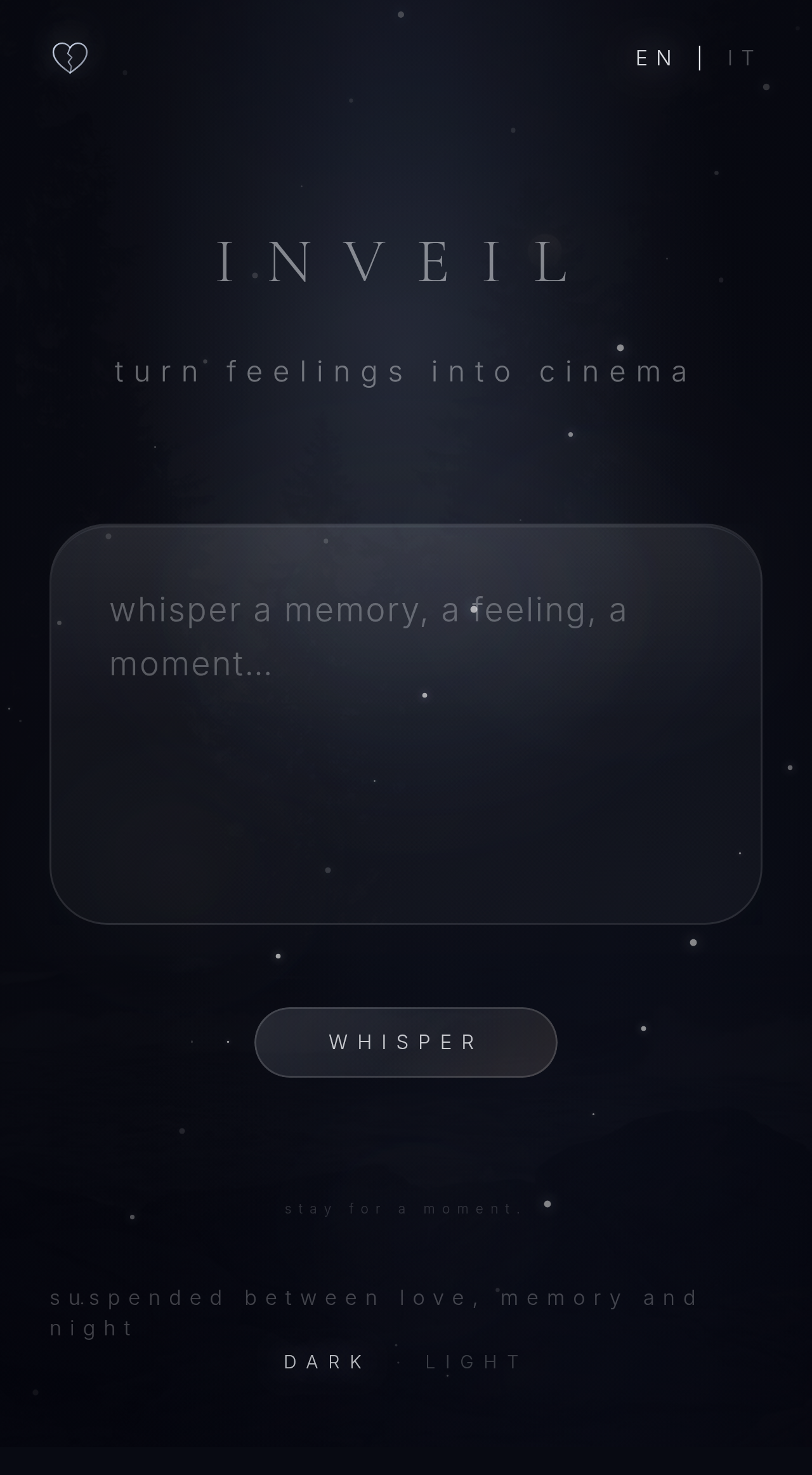 INVEIL — turn feelings into cinema gallery image