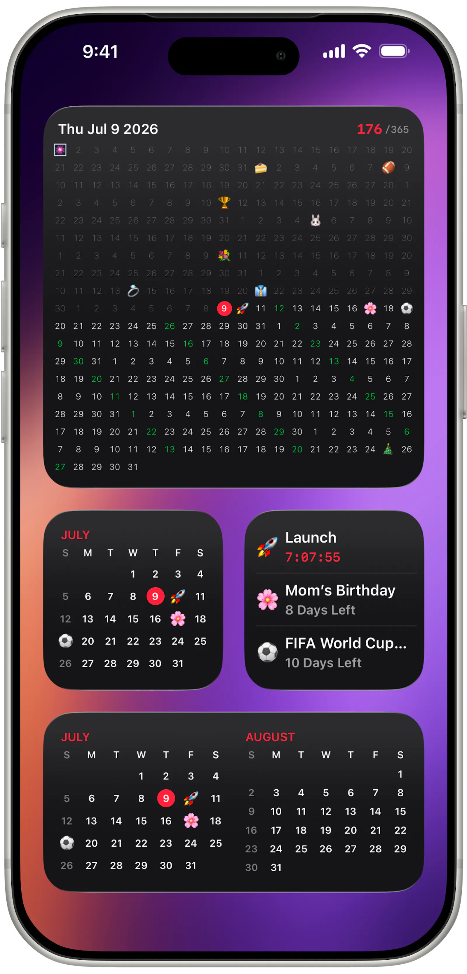 Day Grid - Countdown Widget screenshot 1