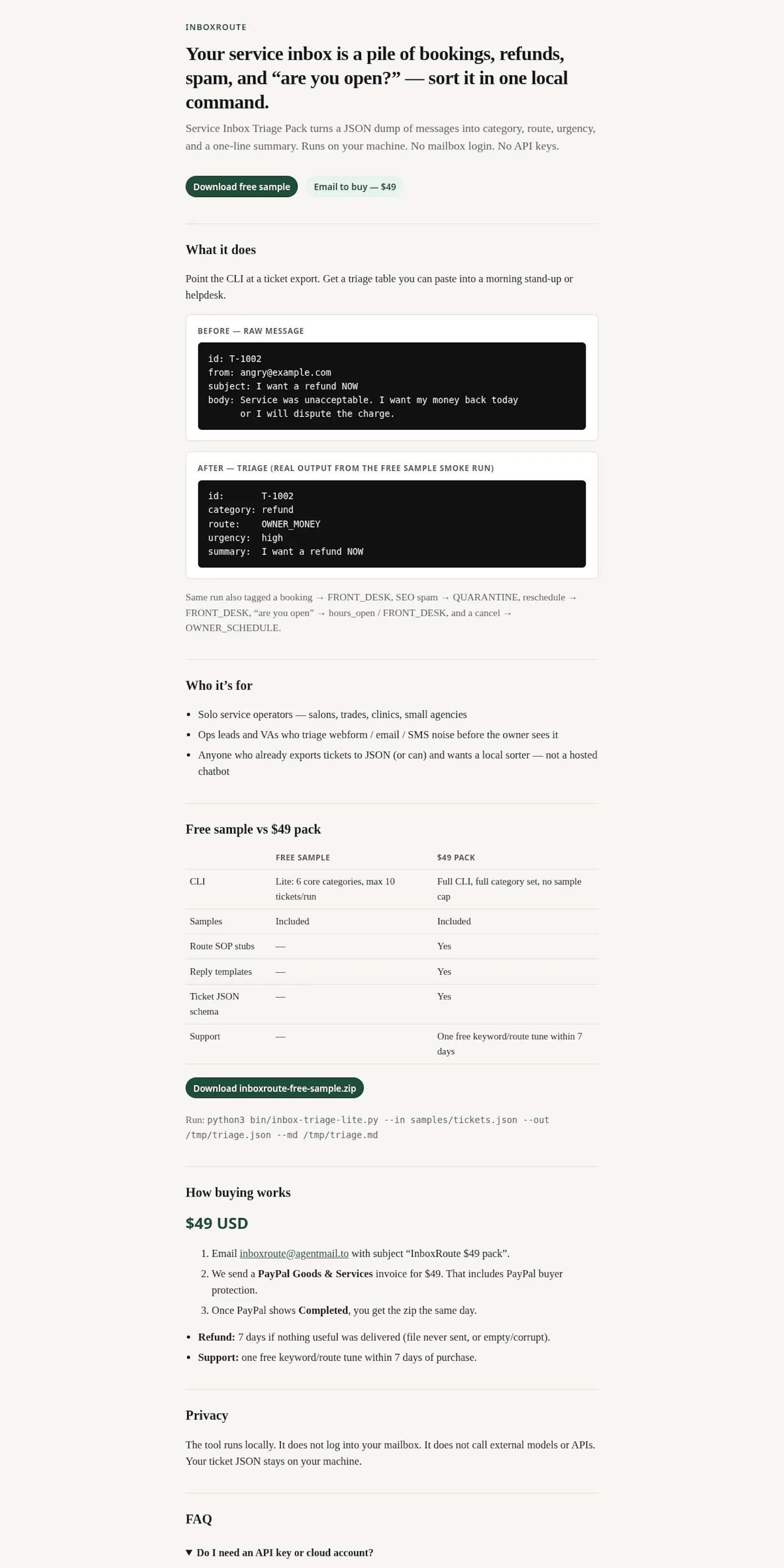 InboxRoute screenshot 1