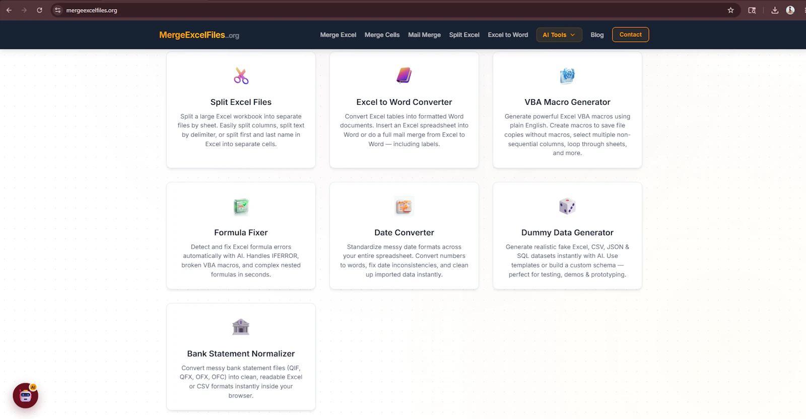 MergeExcelFiles.org screenshot 2
