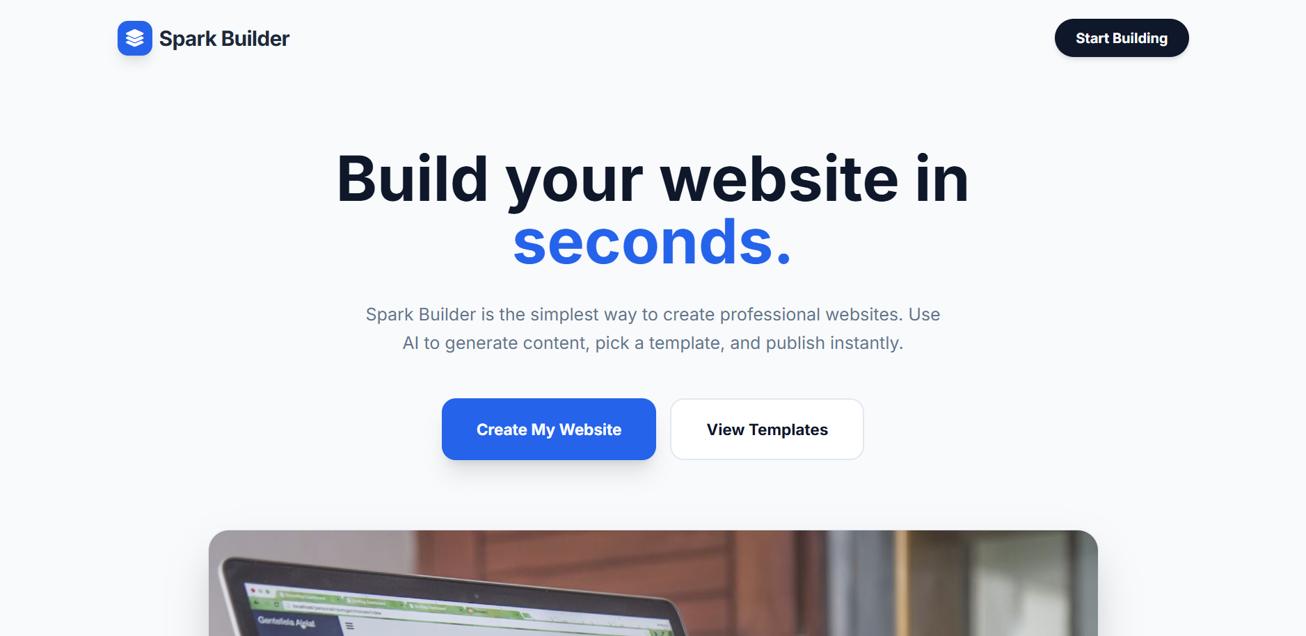 Spark Builder - Main product screenshot demonstrating key features and user interface
