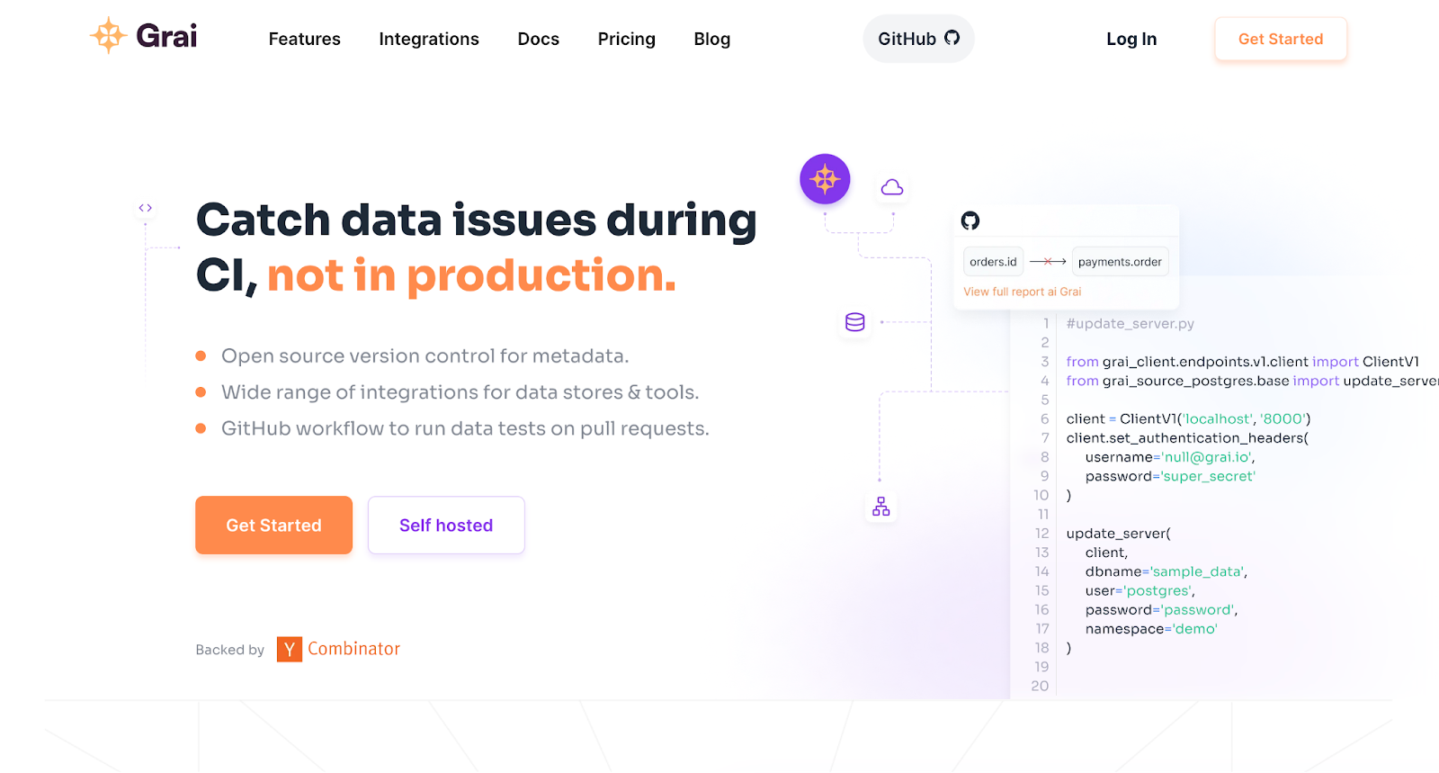 startuptile Grai-Catch data issues during CI not in production.